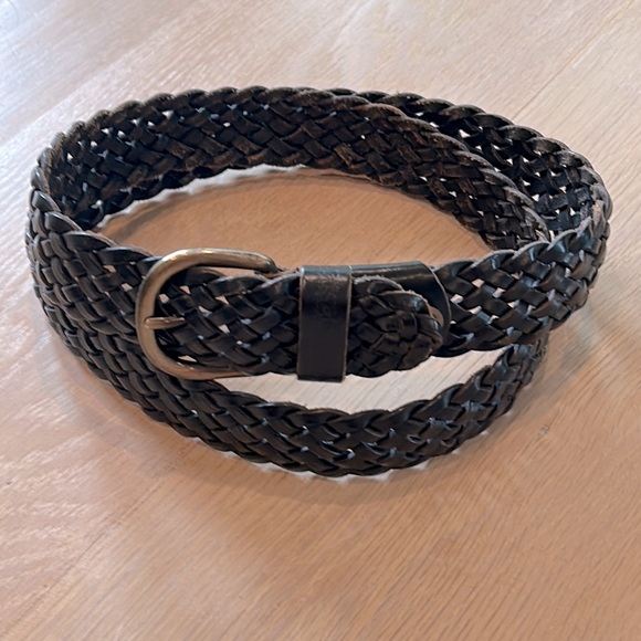 Accessories - Braided black leather belt. EUC